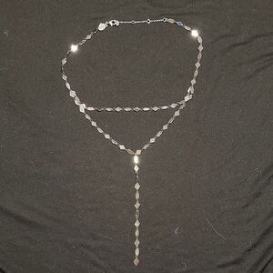 Express Silver Lariat Necklace